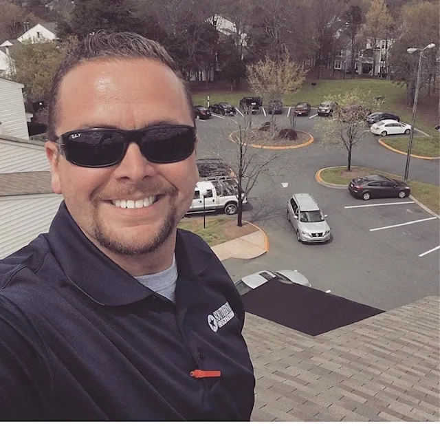 Brandon Johnson, owner of Southern Star Roofing, on a residential roof in Charlotte NC